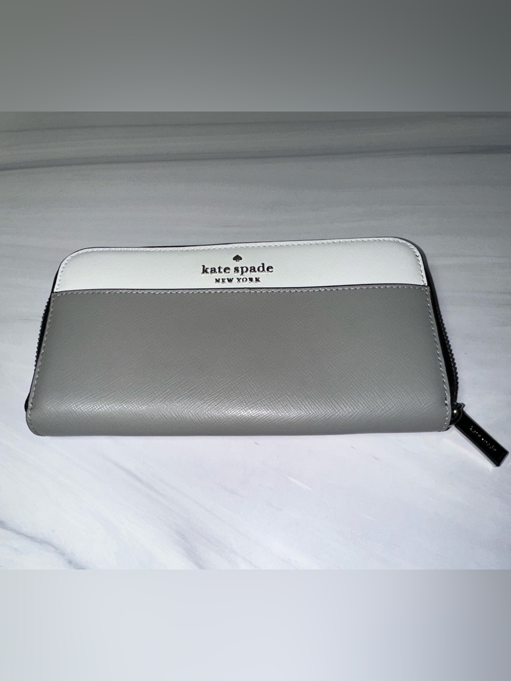 Kate Spade Large Continental Wallet - Grey & White - excellent condition